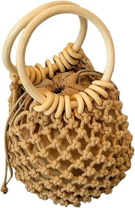 The Vintage Woven Tikki Bucket Bag, Timeless Classic 1950s Style