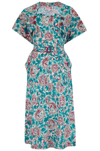 The "Ayda" 2pc Dress & Detachable Shrug Bolero Set In Summer Breeze, True Vintage Style