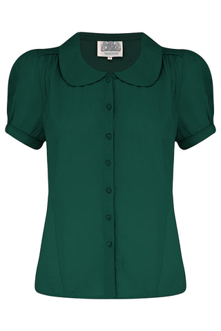 The "Jive blouse" in Green , Classic 1940s Vintage Style - CC41, Goodwood Revival, Twinwood Festival, Viva Las Vegas Rockabilly Weekend Rock n Romance The Seamstress Of Bloomsbury