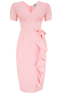 "Lilian" Dress in Blossom Pink, Classic & Authentic 1940s Vintage Style At Its Best