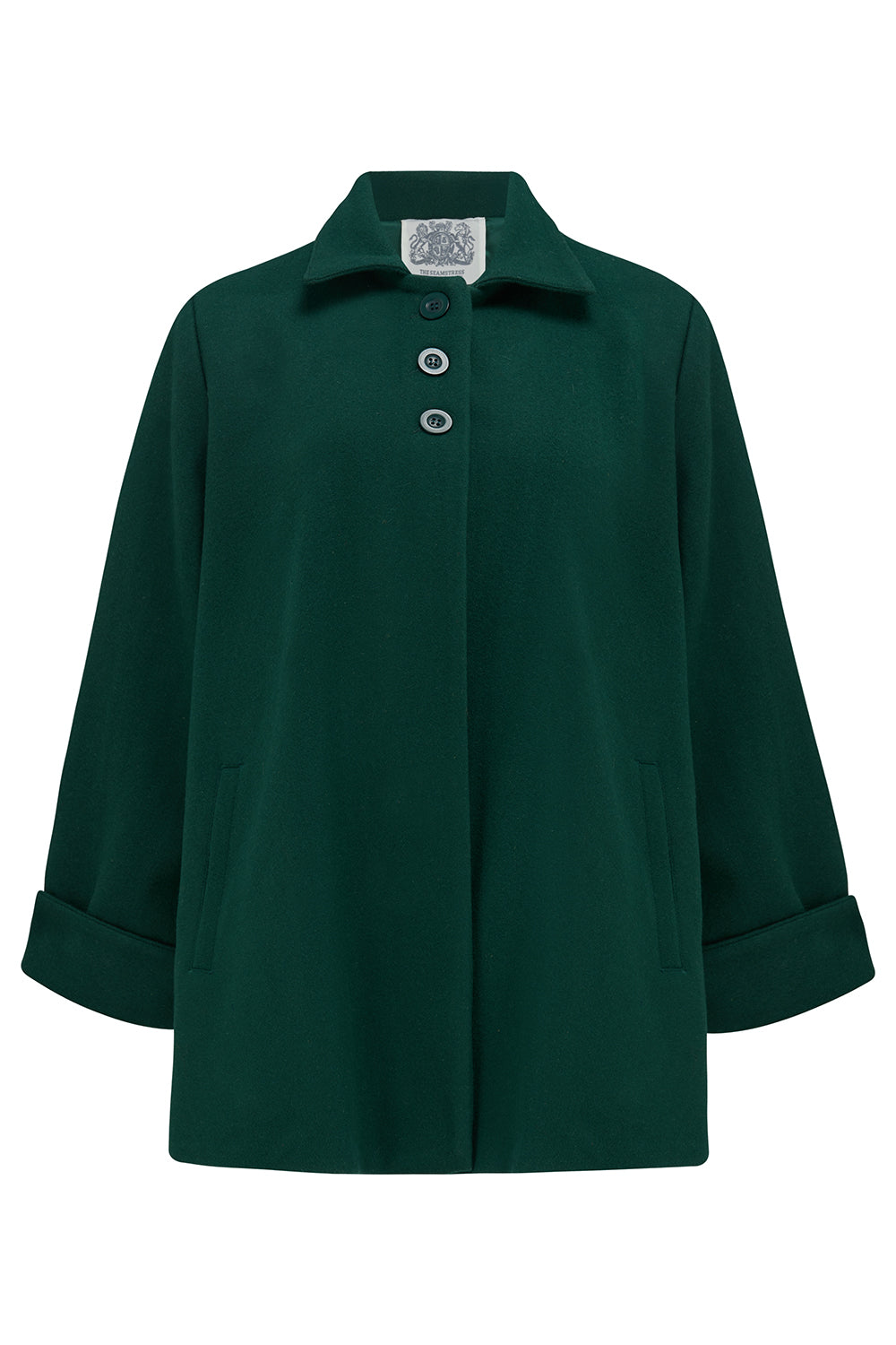 Vintage 1960s Green Jumbo Cord Swing Coat