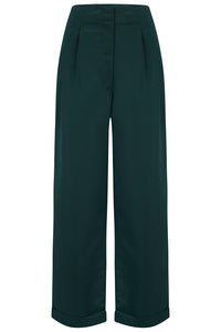 "Audrey" Tailored Trousers in Green Perfectly Authentic 1940s Vintage Inspired Style - CC41, Goodwood Revival, Twinwood Festival, Viva Las Vegas Rockabilly Weekend Rock n Romance The Seamstress Of Bloomsbury