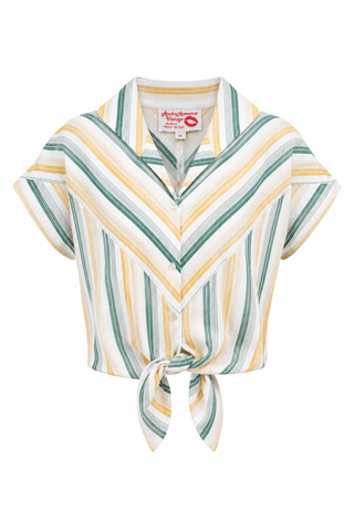 **Vente d'échantillons** Le chemisier « Maisy » rentré ou noué en vert et à carreaux, style western vintage classique