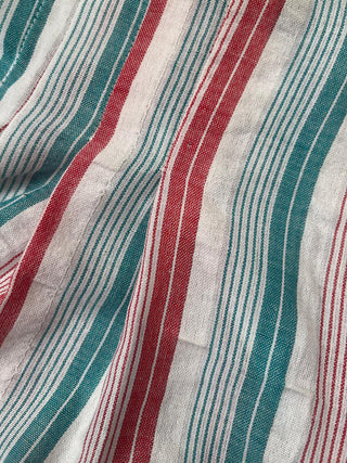 *Make Do & Mend* Sample Sale "Darla" Short Sleeve Blouse in Green and Red Stripe Size 14 .. PLEASE READ FULL DESCRIPTION ..