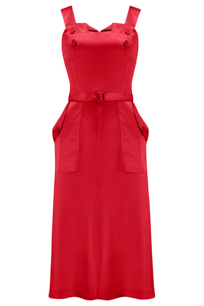 Nouvelle gamme RnR « Luxe ».. La robe « Ayda » 2pc et le boléro haussement d’épaules détachable en SATIN rouge écarlate super luxueux