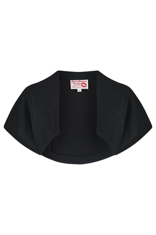 The "Ayda" 2pc Dress & Contrast Detachable Shrug Bolero Set In Carnival Print, True 40s Vintage Style