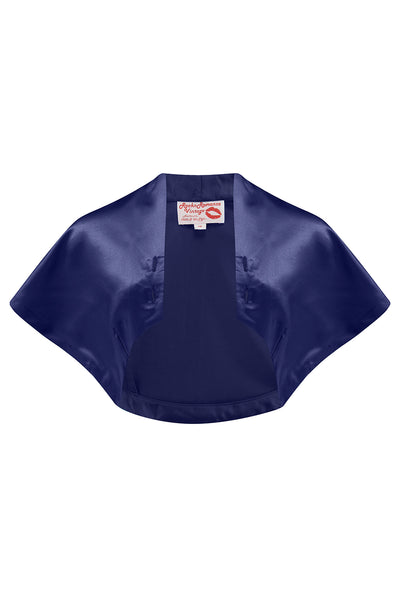 "Luxe" Range.. The "Ayda" 2pc Dress & Detachable Shrug Bolero Set In Super Luxurious Imperial Blue SATIN