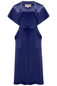 Nouvelle gamme RnR « Luxe ».. La robe « Ayda » 2pc et le boléro haussement d’épaules détachable en SATIN bleu impérial super luxueux