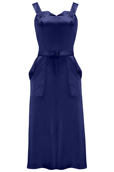 Neue RnR „Luxe“-Reihe. Das „Ayda“ 2-teiliges Set aus Kleid und abnehmbarem Achselzucken-Bolero in superluxuriösem kaiserblauem SATIN