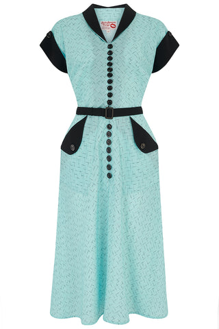 The "Casey" Dress in Atomic Stitch Print, True & Authentic 1950s Vintage Style