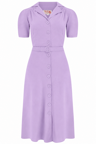 Charlene Shirtwaister Dress in Mauve, Classic 1940s Vintage Style