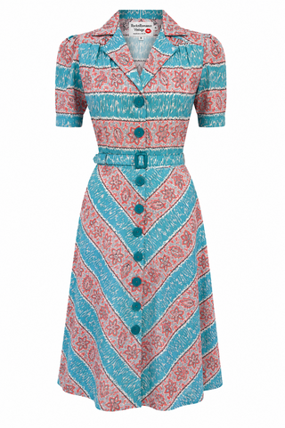 Charlene Shirtwaister Dress in Fiesta Print, True 1950s Vintage Style