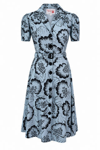 Charlene Shirtwaister Dress in Midnight Waltz, Classic 1940s Vintage Style