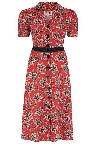 Charlene Shirtwaister Dress in Carnival Print, True 1940s Vintage Style