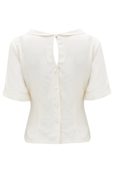 Cindy Blouse  In Cream , Classic 1940s Vintage Inspired Style