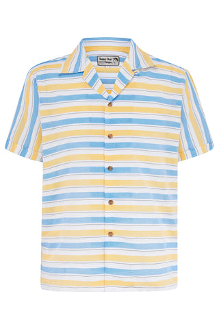 *Make Do & Mend* Sample Sale "Cooper" Shirt in Yellow and Blue Stripe .. PLEASE READ FULL DESCRIPTION ..