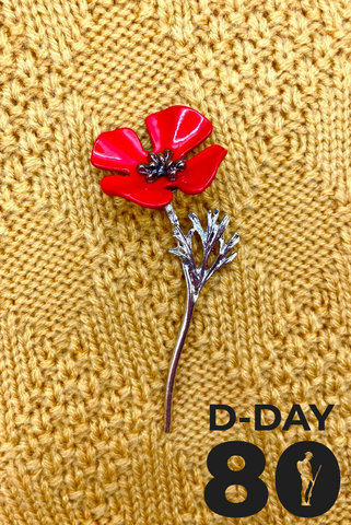 D-Day 80 Commemoration Poppy Brooch