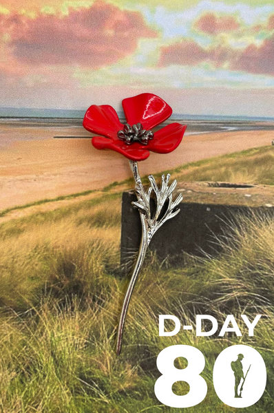 D-Day 80 Commemoration Poppy Brooch
