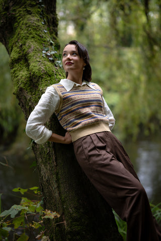 Women's Fair Isle Knitted Slipover Vest, Stunning 1940s True Vintage Style, By The Seamstress of Bloomsbury