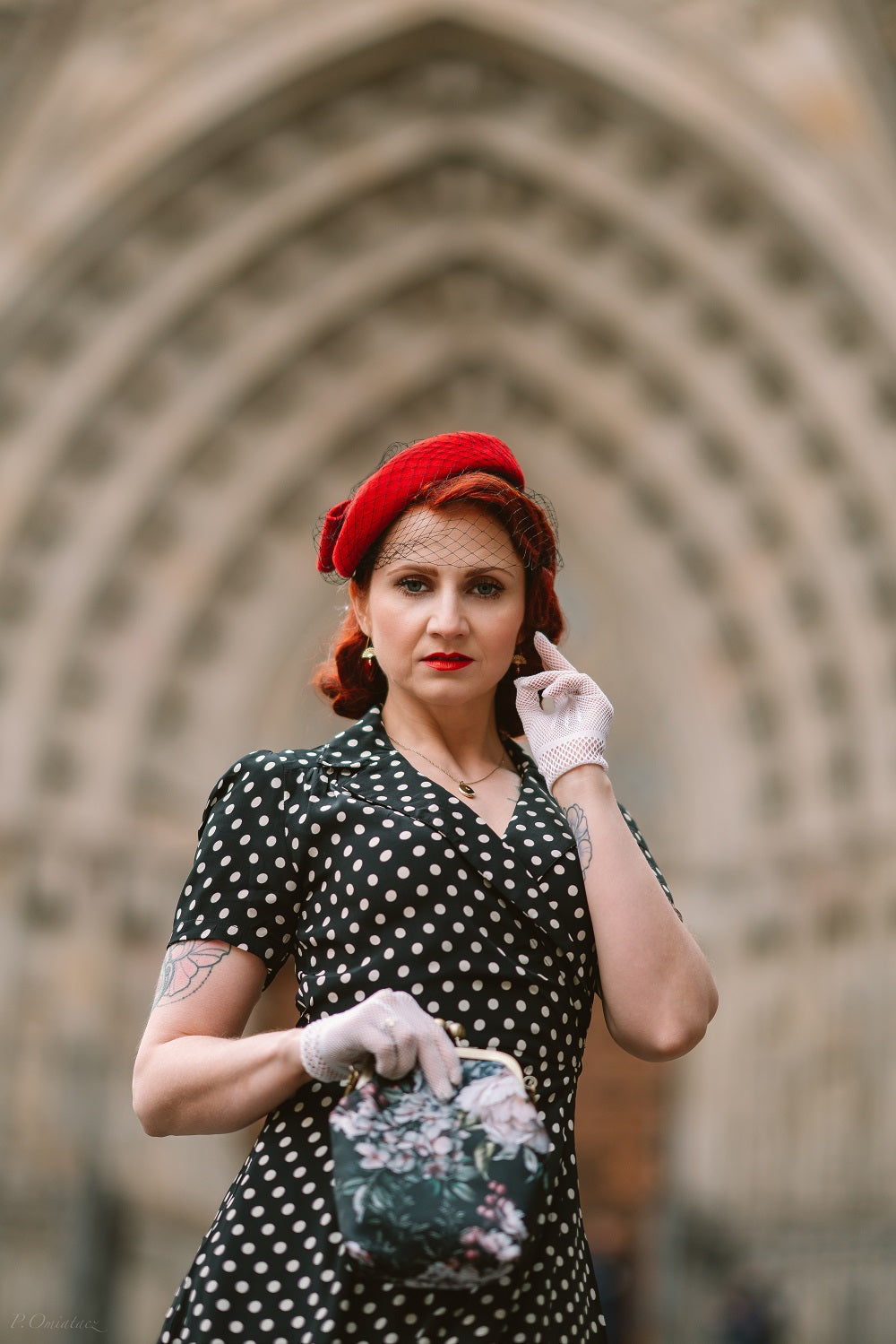 vintage black polka dot dress Classic Black and White Polkadots Pinup Dress