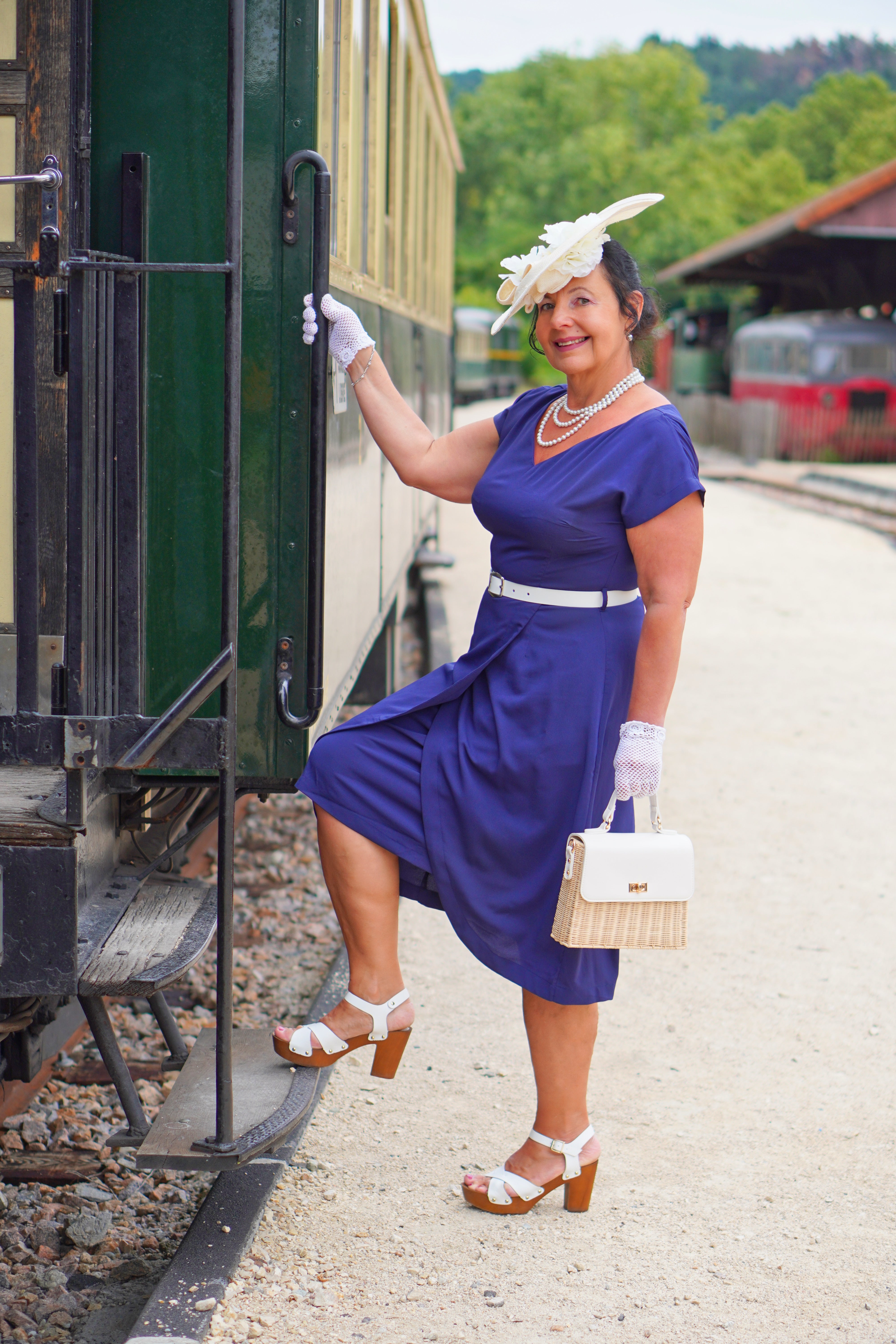 The Dita V Neck Sheath Dress in Navy, True 1950s Vintage Style 8 The Dita V Neck Sheath Dress in Navy, True 1950s Vintage Style 8