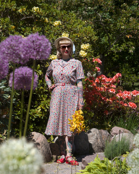 The "Polly" Dress in Tutti Frutti, True & Authentic 1950s Vintage Style