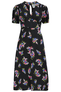 *Make Do & Mend* Sample Sale "Dolores" Dress in Black Floral Dancer Size 14.. PLEASE READ FULL DESCRIPTION ..