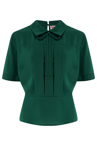 The "Elsie" Blouse in Green, True Authentic Late 40s Early 1950s Style