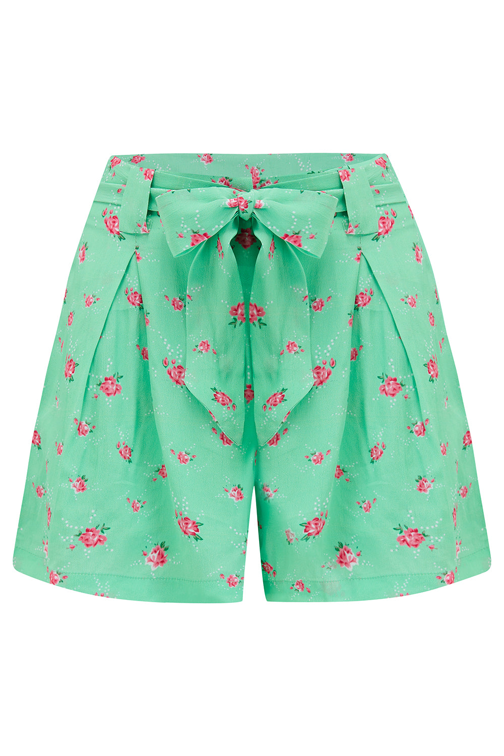 Emma vintage styled Tap Shorts in Mint Rose Print