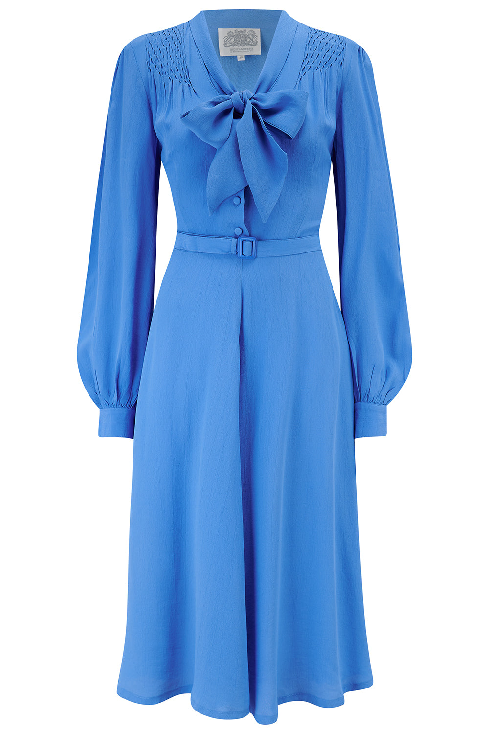 tie neck dress long sleeve Sample Printed Tie Neck Long Sleeve Maxi Dress