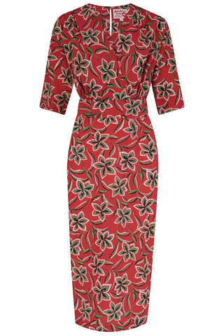 The “Evelyn" Wiggle Dress in Carnival Print, True Late 1940s Early 50s Vintage Style