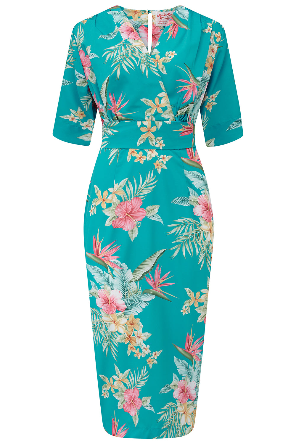 Evelyn" Wiggle Dress in Pink Honolulu, 1950s Vintage Hawaiian Tiki Style Rock n Romance Evelyn" Wiggle Dress in Pink Honolulu, 1950s Vintage Hawaiian Tiki Style Rock n Romance