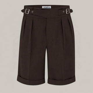 Schwarze Nadelstreifen-Oxford-Taschen, Herrenhose im Stil der 1940er Jahre.