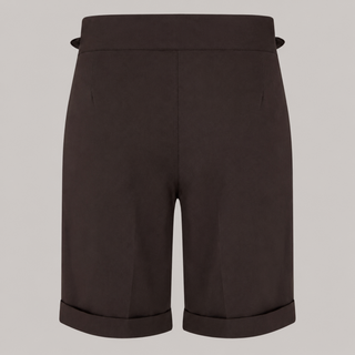 Schwarze Nadelstreifen-Oxford-Taschen, Herrenhose im Stil der 1940er Jahre.
