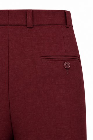 Mens "Hudson" New York Style 1950s Peg Trousers in Authentic Burgundy Viscose Slub Weave Fabric.. Classic 50s American Pegs
