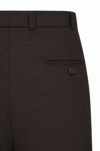 Mens "Hudson" New York Style 1950s Peg Trousers in Authentic Charcoal Brown Viscose Slub Weave Fabric.. Classic 50s American Pegs