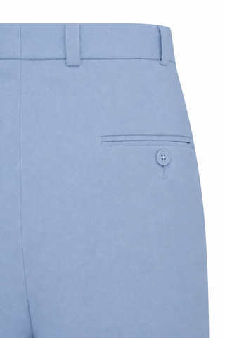 Mens "Hudson" New York Style 1950s Peg Trousers in Light Blue Twill Viscose (A Slight Sheen).. Classic 50s American Pegs
