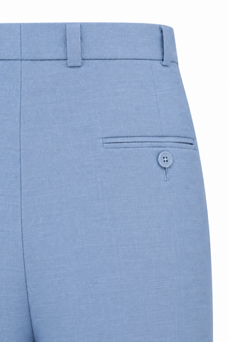 Mens "Hudson" New York Style 1950s Peg Trousers in Authentic Light Blue Viscose Slub Weave Fabric.. Classic 50s American Pegs