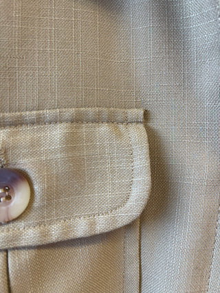 The Mens "Ricky" Sport Jacket In Summer Weight Khaki Viscose Slub Weave Fabric, With Satin Lining .. 1950s Vintage Menswear