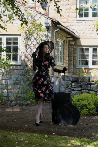 "Dolores" Swing Dress in Mayflower, A Classic 1940s Inspired Vintage Style