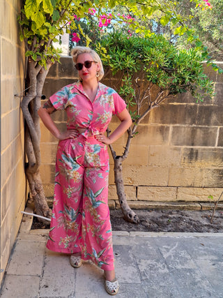 Le pantalon large Palazzo "Sophia" en noir, facile à porter, style d'inspiration vintage