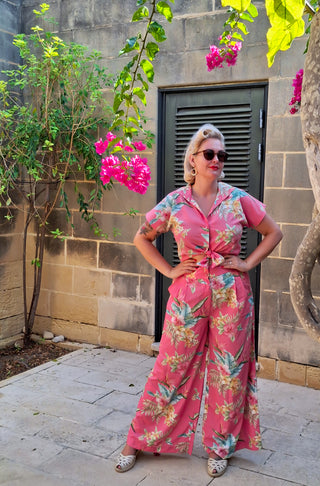 Le pantalon large Palazzo "Sophia" en noir, facile à porter, style d'inspiration vintage