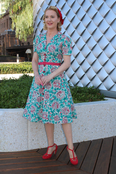 Charlene Shirtwaister Dress in Summer Breeze Print, True 1950s Vintage Style