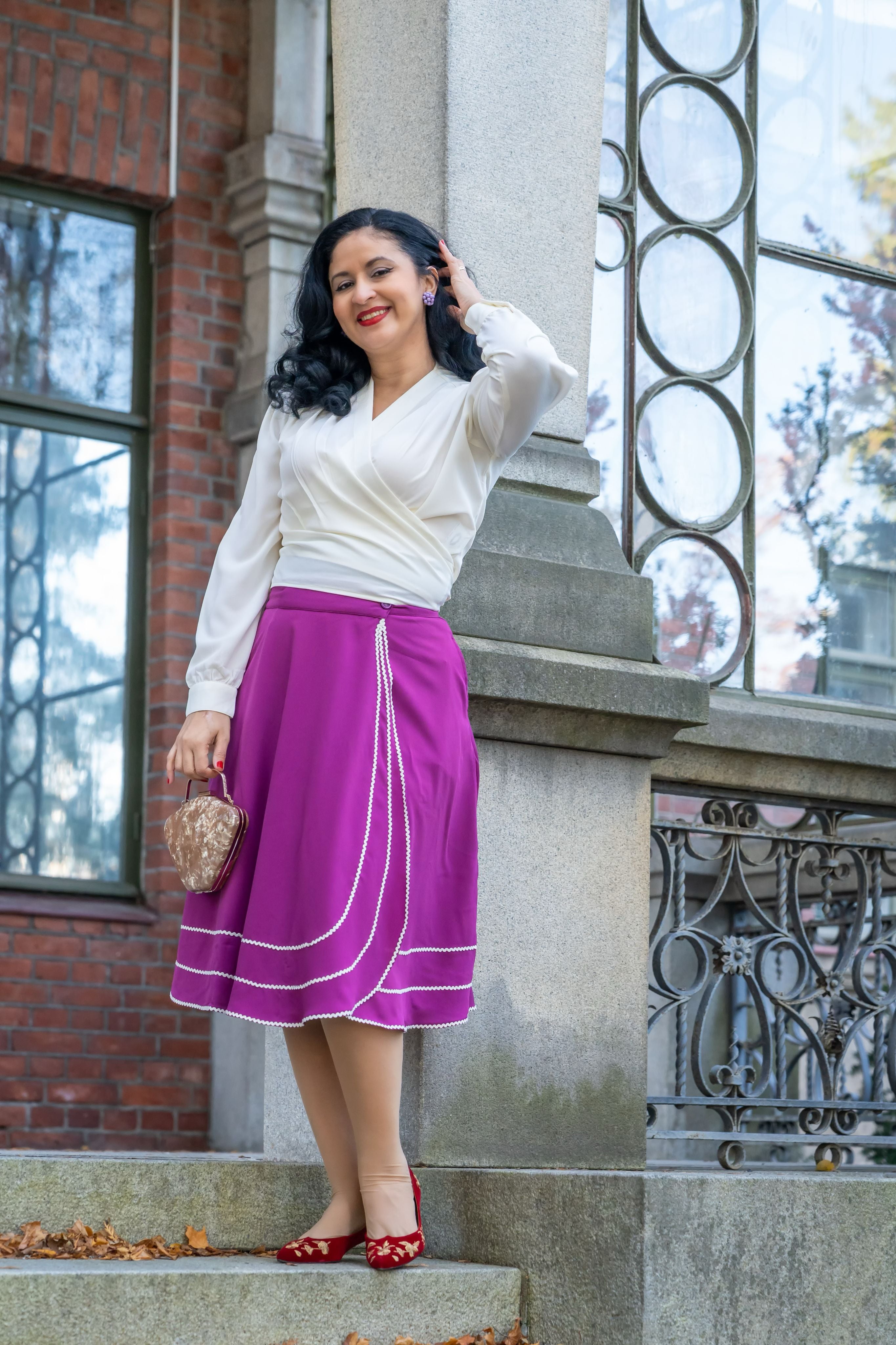Circle Skirt 1950s Purple Skirt Vintage 1950s Fritzi Of CA Purple