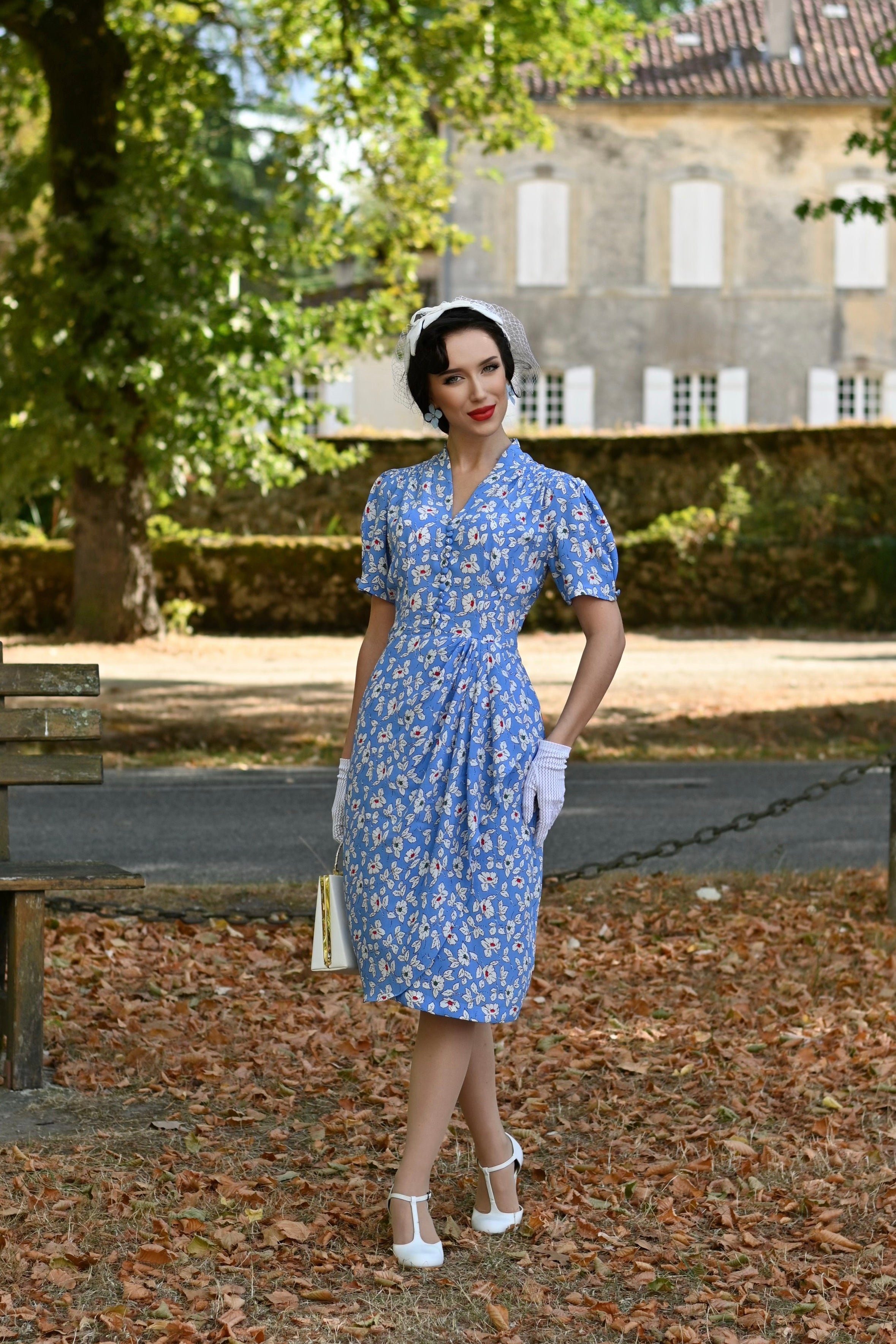 Mabel Dress in Mimosa Yellow Print, A Classic 1940s Vintage Style 8 Mabel Dress in Mimosa Yellow Print, A Classic 1940s Vintage Style 8