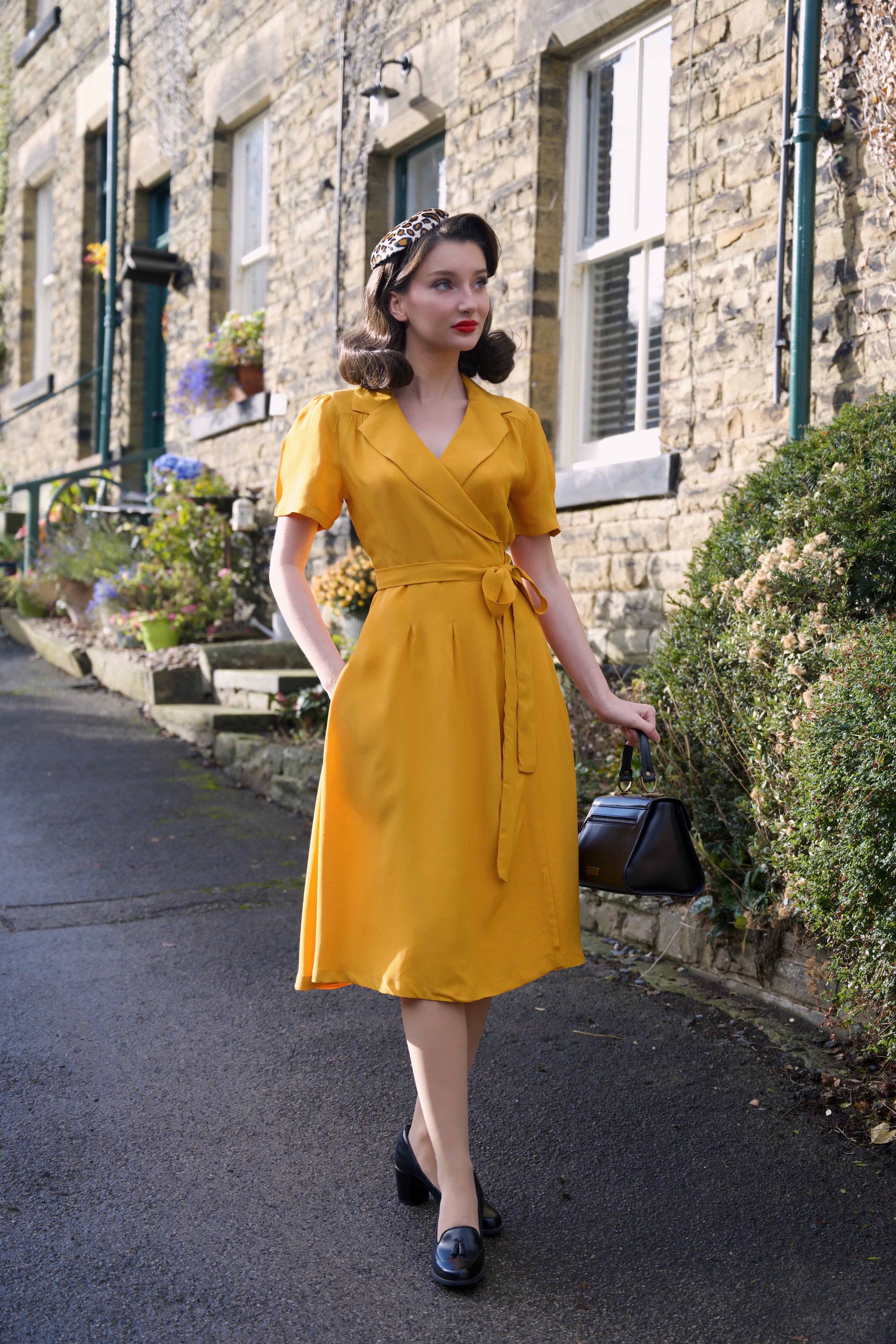 mustard yellow wrap dress Chic Yellow Dress - Satin Dress - High-Low Dress - Wrap Dress