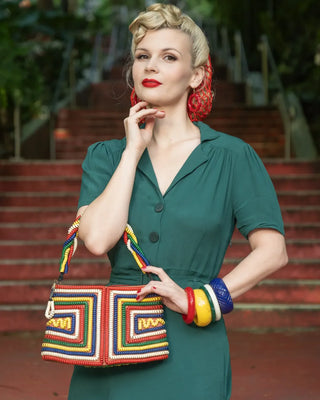 "Lisa" Shirt Dress in Hampton Green, Authentic 1940s Vintage Style Tea Dress at its Best