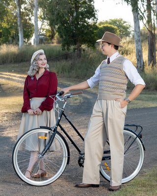 Men's Bloomsbury Fair Isle Knitted Slipover, Stunning 1940s True Vintage Style, By The Seamstress of Bloomsbury