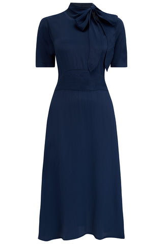 Kathy Dress in French Navy , A Classic 1940s Inspired, True Vintage Style