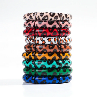 Colourful Rockabilly Bangle in Leopard Print